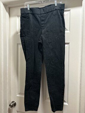 Blue and Black Houndstooth Skinny Pants